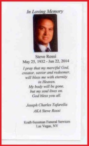 Steve Rossi Prayer Card